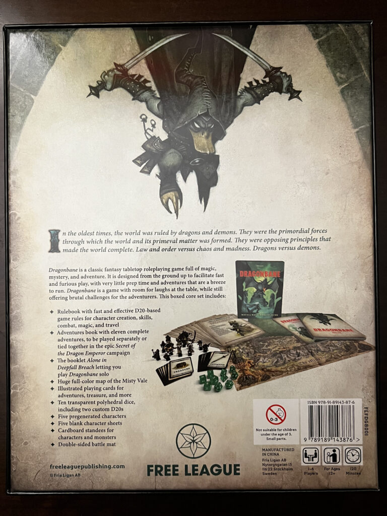 Image of back of Dragonbane Boxed Set