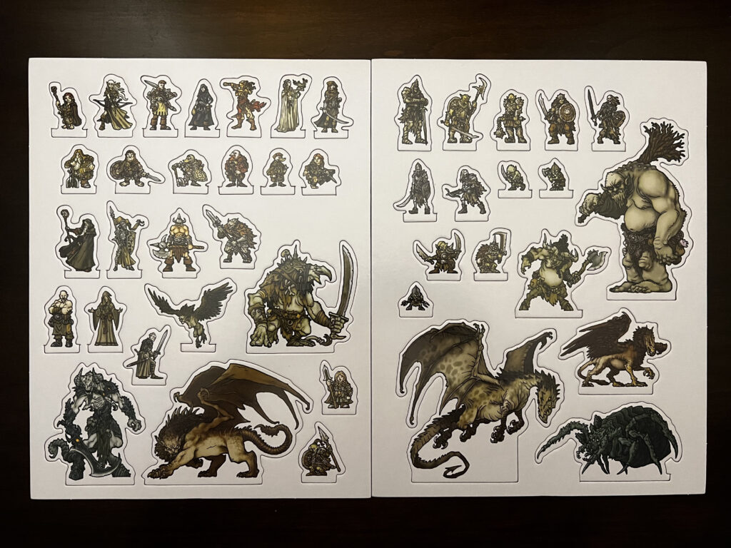 An image of the standee sheets for Free League's Dragonbane